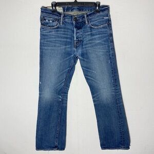 Vintage Y2K Abercrombie & Fitch Button Fly Mid Rise Straight Leg Jeans 30